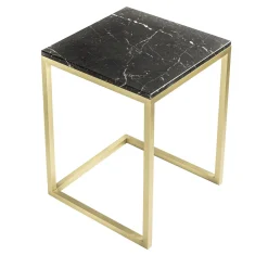 V.L. Lavorazioni In Ferro Side Tables<Esopo Brass and Black Marble Side Table by Antonio Saporito