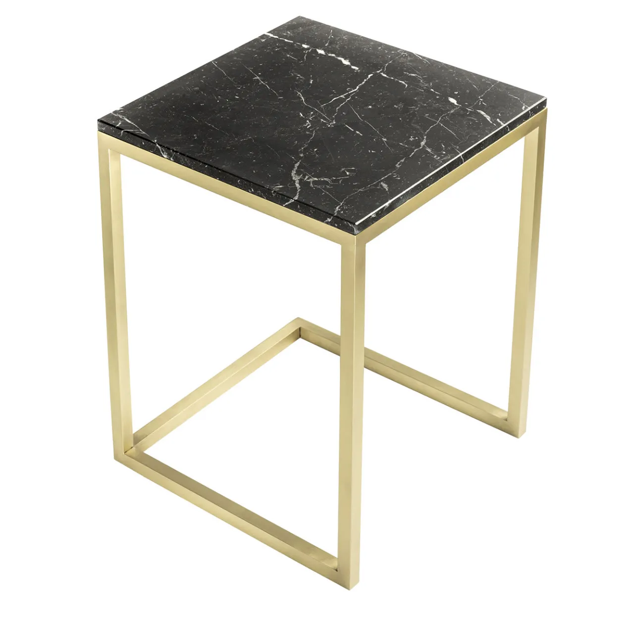 V.L. Lavorazioni In Ferro Side Tables<Esopo Brass and Black Marble Side Table by Antonio Saporito