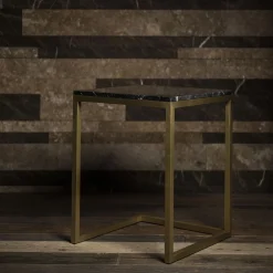 V.L. Lavorazioni In Ferro Side Tables<Esopo Brass and Black Marble Side Table by Antonio Saporito