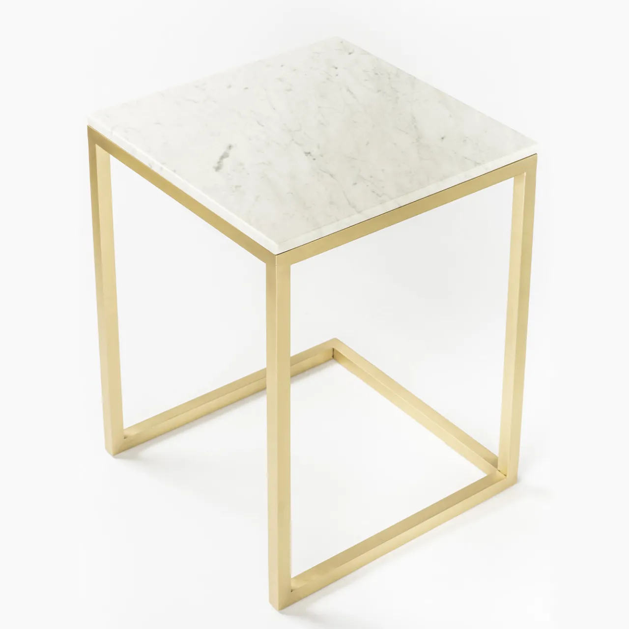 V.L. Lavorazioni In Ferro Side Tables<Esopo Brass and White Marble Side Table by Antonio Saporito