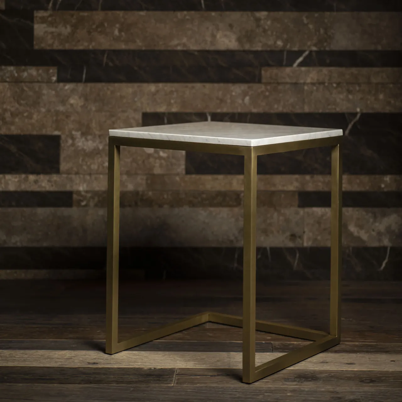 V.L. Lavorazioni In Ferro Side Tables<Esopo Brass and White Marble Side Table by Antonio Saporito
