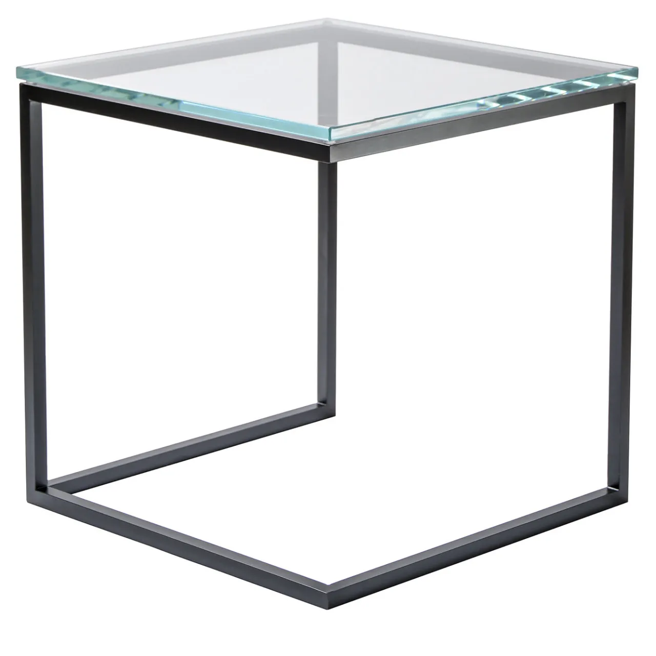 V.L. Lavorazioni In Ferro Side Tables<Esopo Cubic Side Table in Iron and Glass by Antonio Saporito