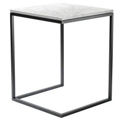 V.L. Lavorazioni In Ferro Side Tables<Esopo Iron and Carrara Marble Side Table by Antonio Saporito
