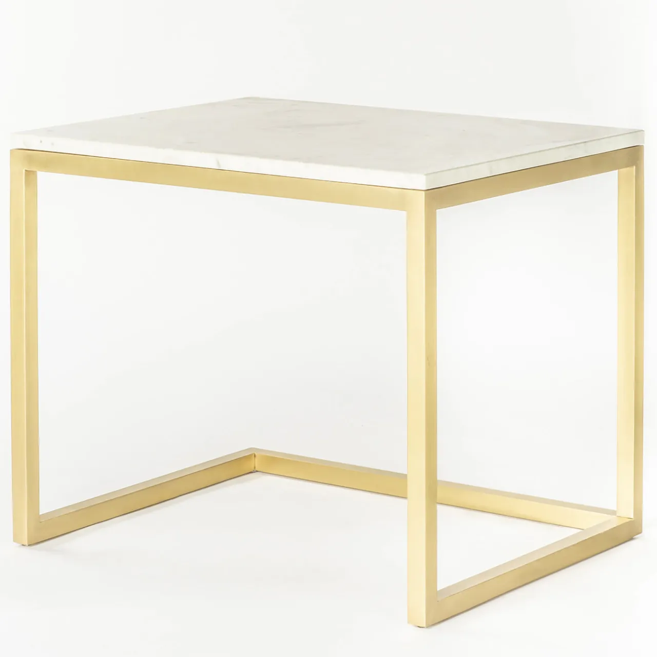 V.L. Lavorazioni In Ferro Side Tables<Esopo White and Brass Side Table by Antonio Saporito