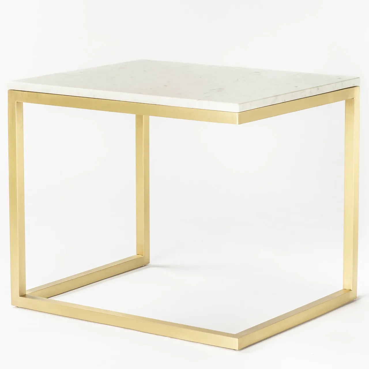 V.L. Lavorazioni In Ferro Side Tables<Esopo White and Brass Side Table by Antonio Saporito