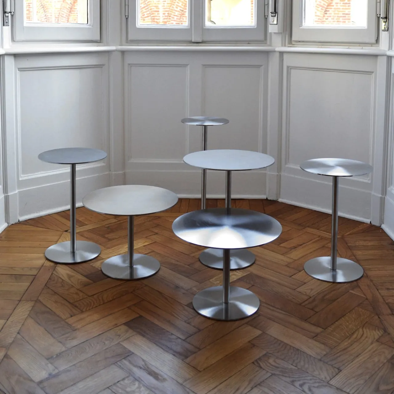 mg12 by Monica Geronimi Side Tables<Ester Tall Slate Steel Side Table