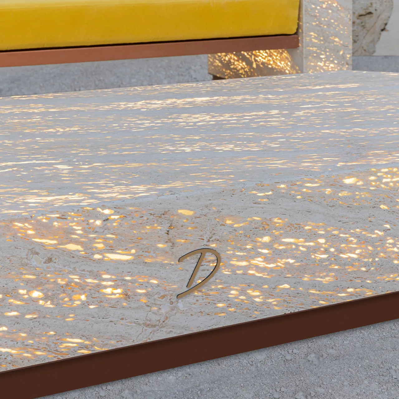 Dolcefarniente Outdoor by DFN Outdoor Coffee Tables<Eternal Hexagon Backlit Travertine Marble Low Table by Bebo & Angel