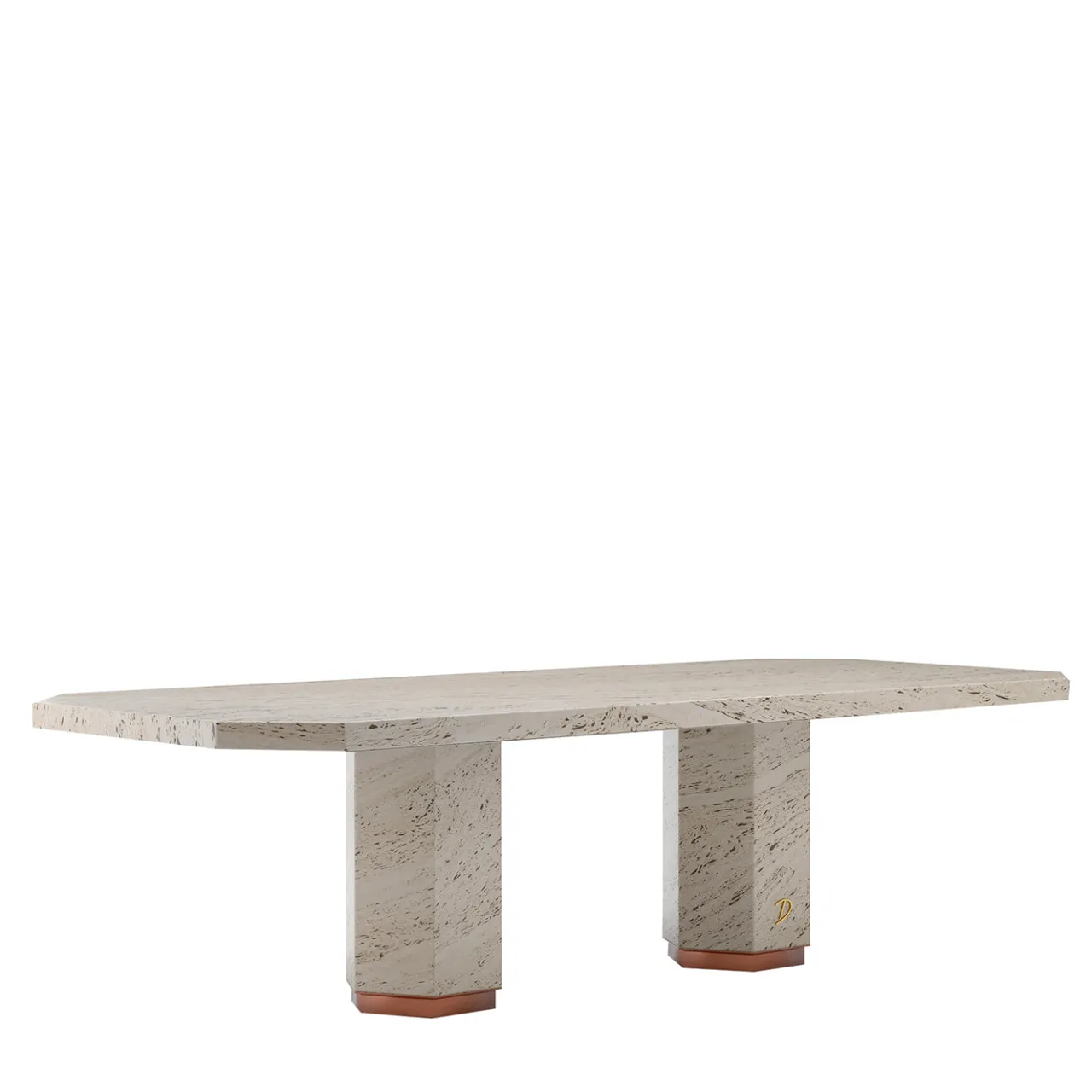 Dolcefarniente Outdoor by DFN Outdoor Dining Tables<Eternal Hexagon Backlit Travertine Marble Dining Table by Bebo & Angel