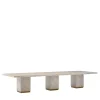 Dolcefarniente Outdoor by DFN Outdoor Dining Tables<Eternal Square Backlit Travertine Marble Dining Table by Bebo & Angel