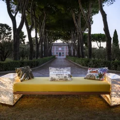 Dolcefarniente Outdoor by DFN Outdoor Chaises & Daybeds<Eternal Square Backlit Travertine Marble Daybed by Bebo & Angel