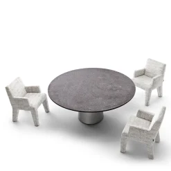 Exteta Outdoor Dining Tables<Etna Round Porphyry Outdoor Dining Table by Massimo Castagna