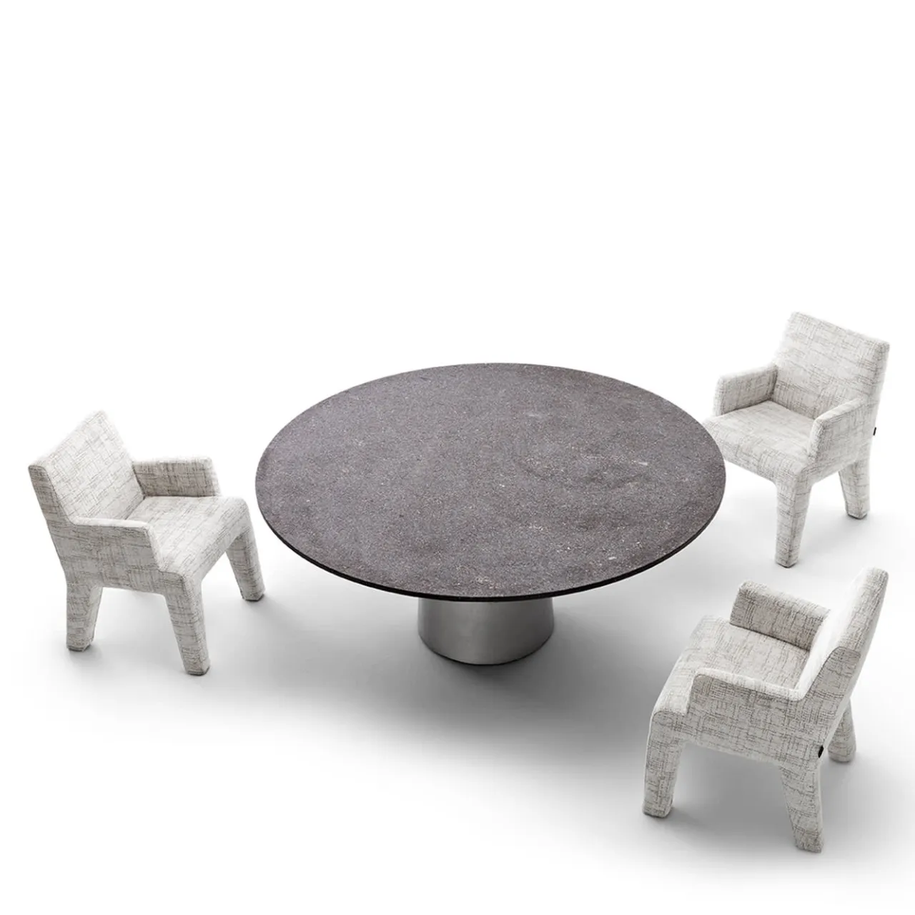 Exteta Outdoor Dining Tables<Etna Round Porphyry Outdoor Dining Table by Massimo Castagna