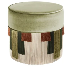 Lorenza Bozzoli Couture Ottomans & Poufs<Etna Sage-Green Pouf by Lorenza Bozzoli