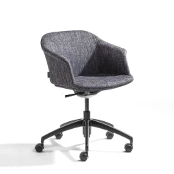 Enrico Pellizzoni Office Chairs<Eva Blue Calvino Fabric Swivel Chair