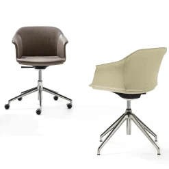 Enrico Pellizzoni Office Chairs<Eva Leather swivel chair