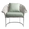 Galbiati Fratelli Outdoor Armchairs<Eva Silver Steel and Rope Outdoor Armchair