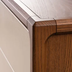 Morelato Dressers<1201/F 3-Drawer Beige Leather-Covered Dresser by Libero Rutilo