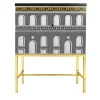 Fornasetti Cabinets<Facciata Quattrocentesca Gold Raised Small Cabinet