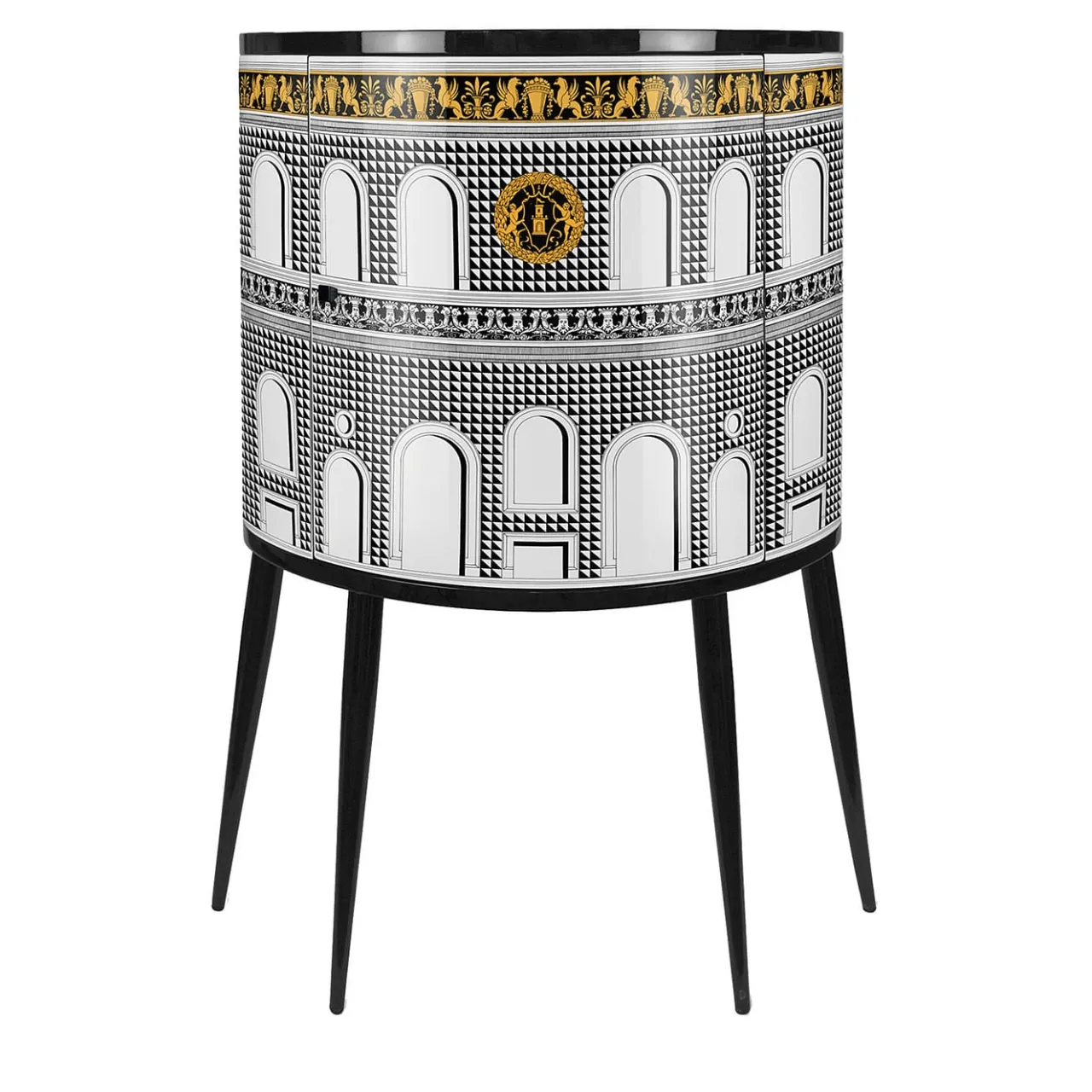 Fornasetti Cabinets<Facciata Quattrocentesca Curved Small Cabinet