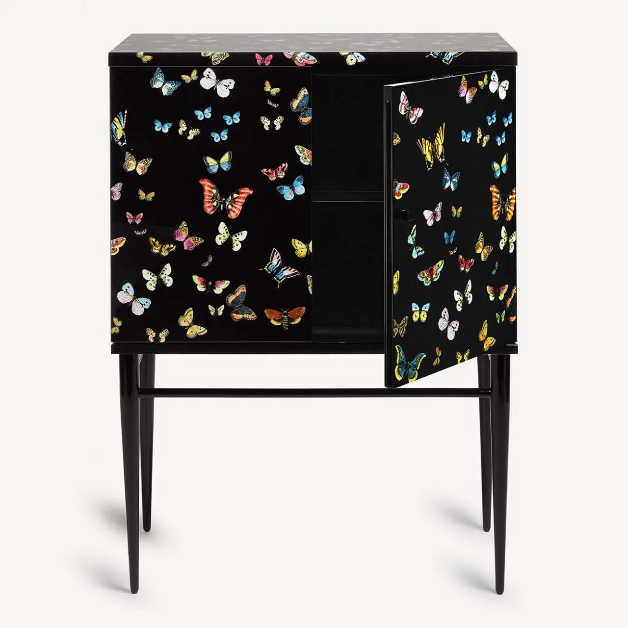 Fornasetti Cabinets<Farfalle Black Raised Small Cabinet