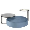 Domingo Salotti Nesting Tables<Febe Set of Azure Pouf and 2 Small Tables