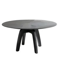 Laura Meroni Dining Tables<Feel Black Dyed Wood Round Dining Table