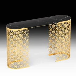 VGnewtrend Consoles<Fitzgerald Arabesque Console with Black Marble Top