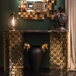 VGnewtrend Consoles<Fitzgerald Arabesque Console with Black Marble Top