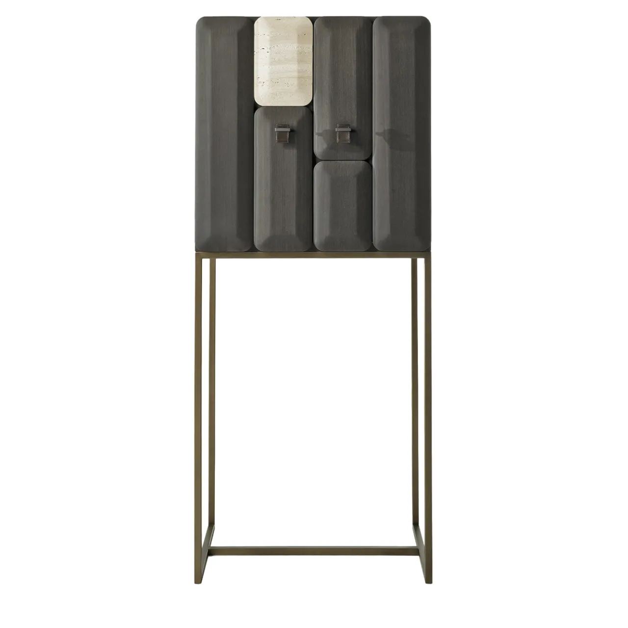 Gianfranco Ferré Home Bar Cabinets<Five Points Smoked Gray Wood And Marble Bar Cabinet