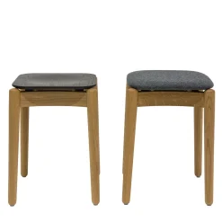 Bedont Stools<Fizz Low Stool in Oak with Upholstered Seat by Lorenz+Kaz