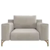Morello Gianpaolo Armchairs<Flare 01 Beige Armchair with Metal Legs