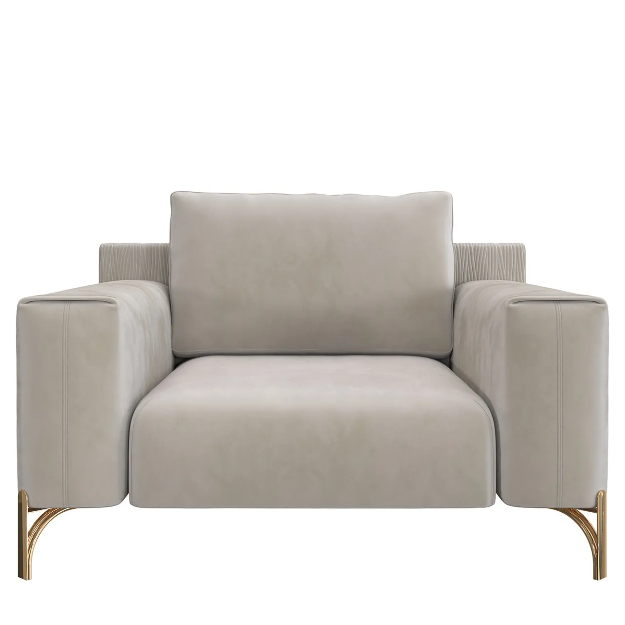 Morello Gianpaolo Armchairs<Flare 01 Beige Armchair with Metal Legs