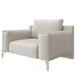 Morello Gianpaolo Armchairs<Flare 01 Beige Armchair with Metal Legs