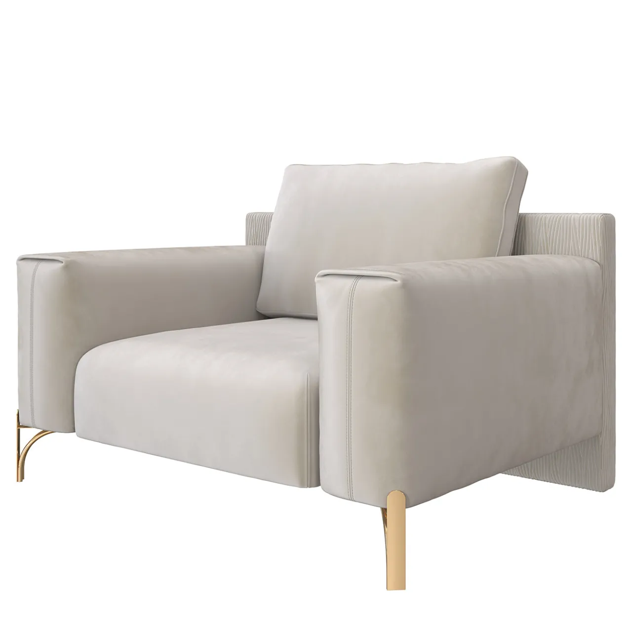 Morello Gianpaolo Armchairs<Flare 01 Beige Armchair with Metal Legs