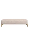 Morello Gianpaolo Benches<Flare 02 Beige Upholstered Bench with Metal Legs