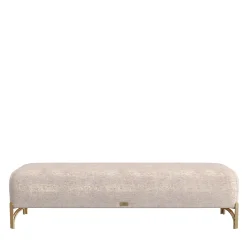 Morello Gianpaolo Benches<Flare 02 Beige Upholstered Bench with Metal Legs