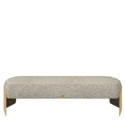 Morello Gianpaolo Benches<Flare 03 Gray Bench with Champagne Metal Legs