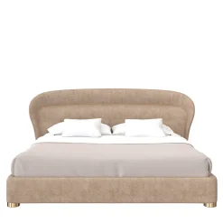 Morello Gianpaolo Beds<Flare 02 Upholstered Beige Velvet Bed