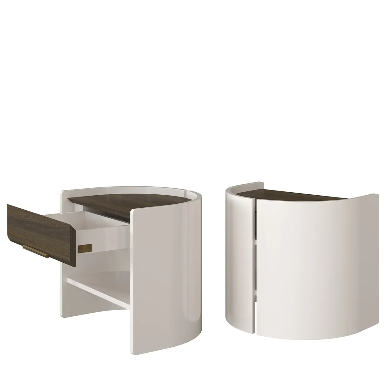Morello Gianpaolo Nightstands<Flare 01 White Nightstand with Drawer