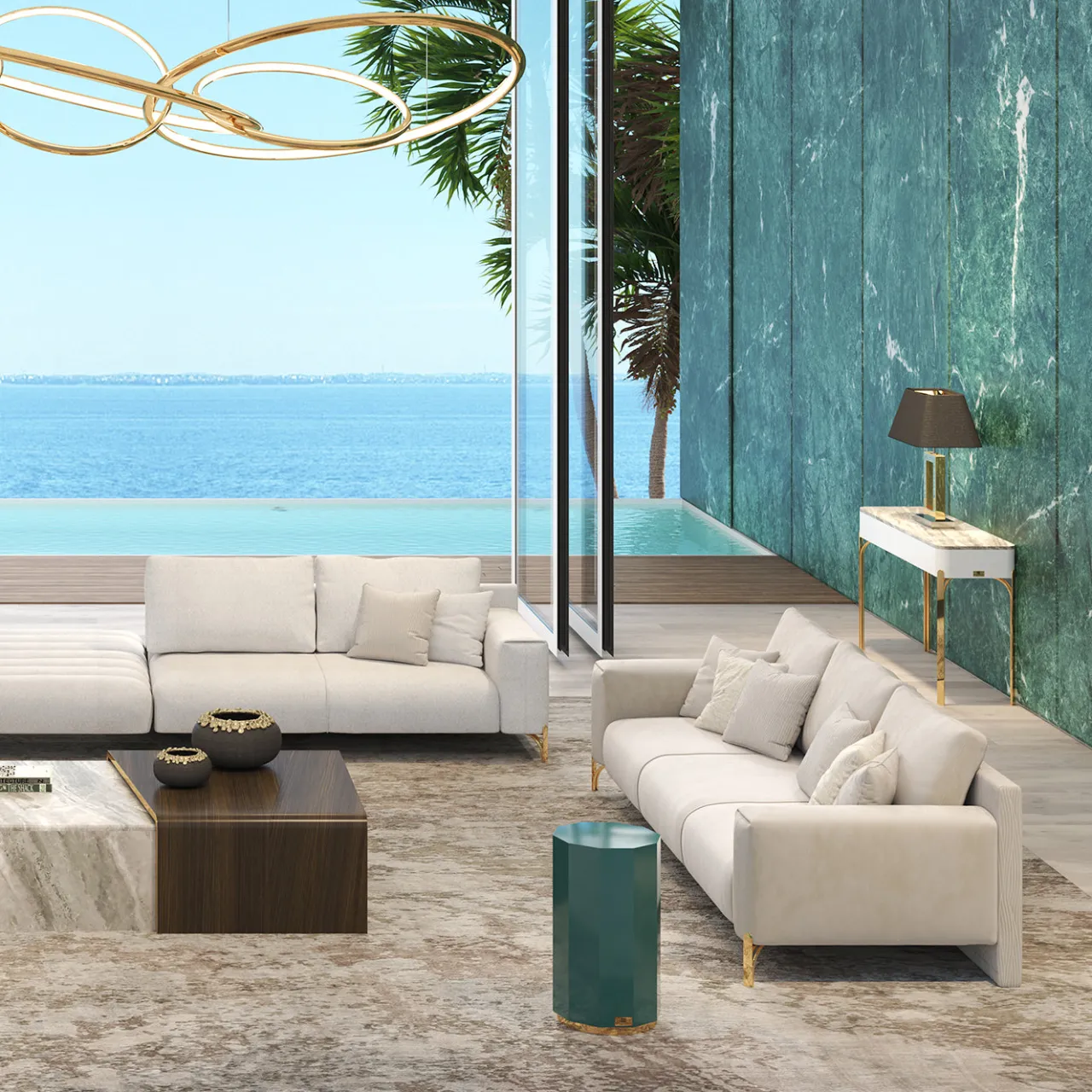 Morello Gianpaolo Sofas<Flare Beige Sofa with cushions