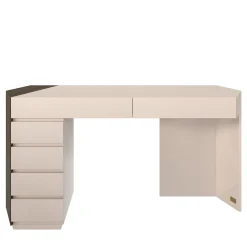 Morello Gianpaolo Vanities<Flare 6-Drawer Ivory Gloss Vanity Desk