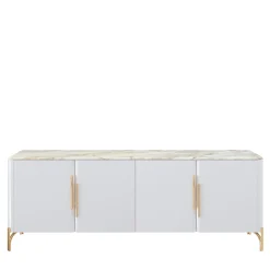 Morello Gianpaolo Sideboards Buffets<Flare Four-Door White Lacquered Sideboard