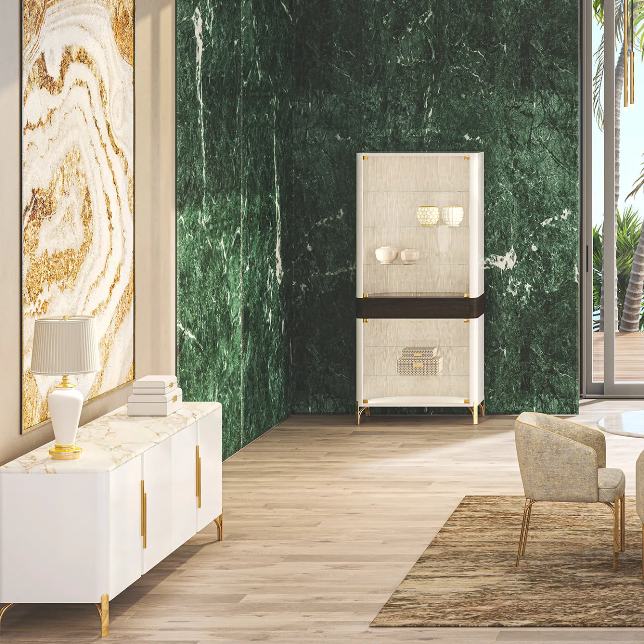 Morello Gianpaolo Sideboards Buffets<Flare Four-Door White Lacquered Sideboard