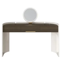Morello Gianpaolo Vanities<Flare White One Drawer Vanity Desk with LED Mirror