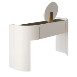 Morello Gianpaolo Vanities<Flare White One Drawer Vanity Desk with LED Mirror