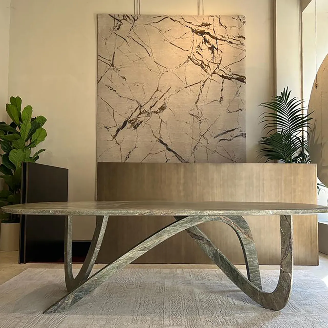 dAM Atelier Dining Tables<Fleur Green Marble Dining Table