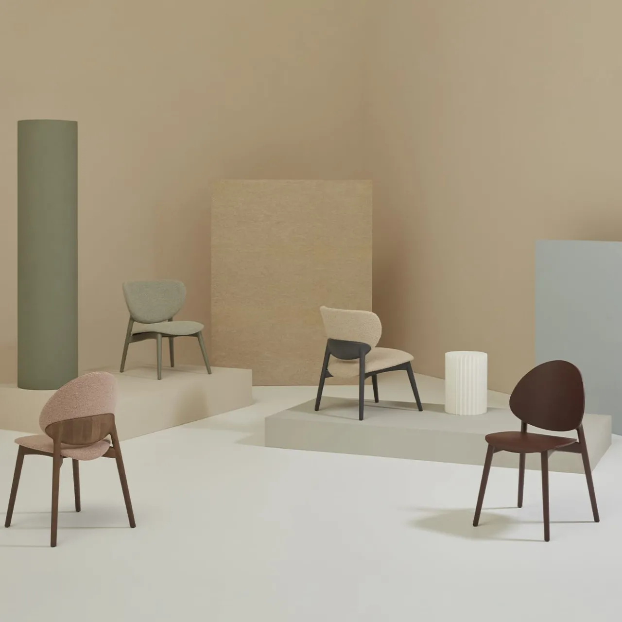 Billiani 1911 Chairs<Fleuron 203 Anthracite & Beige Lounge Chair by Constance Guisset