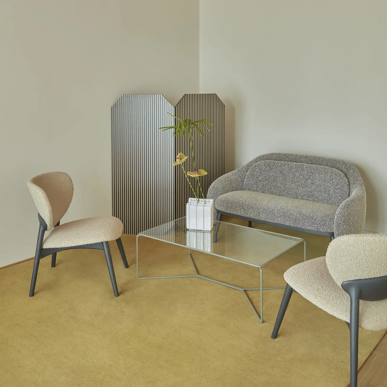 Billiani 1911 Chairs<Fleuron 203 Anthracite & Beige Lounge Chair by Constance Guisset