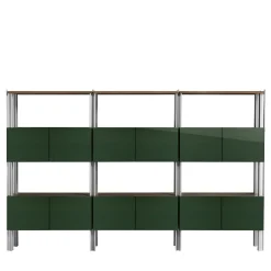 Ghidini 1961 Bookcases<Flexor Green Wood & Metal Bookshelf by Gio Ponti