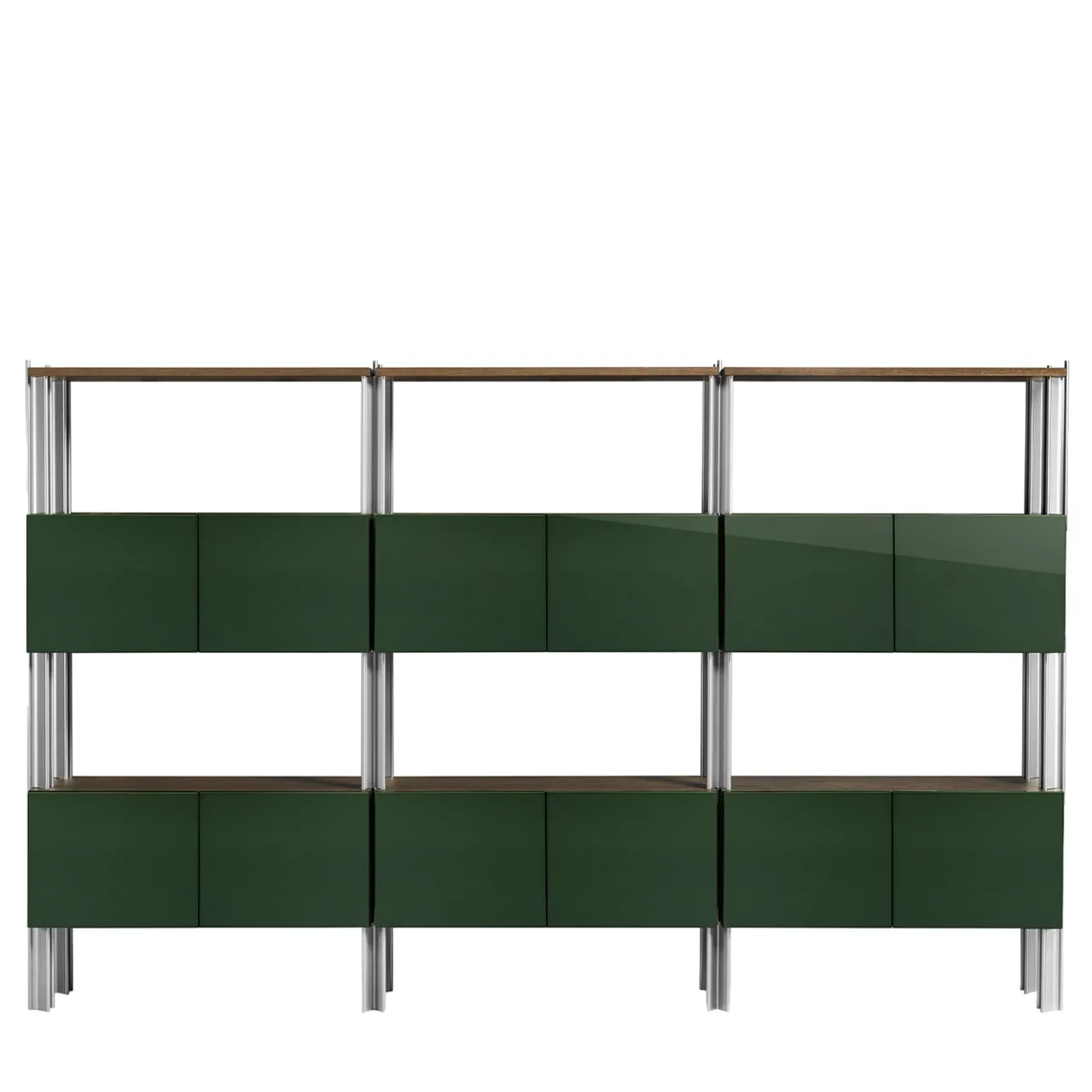 Ghidini 1961 Bookcases<Flexor Green Wood & Metal Bookshelf by Gio Ponti